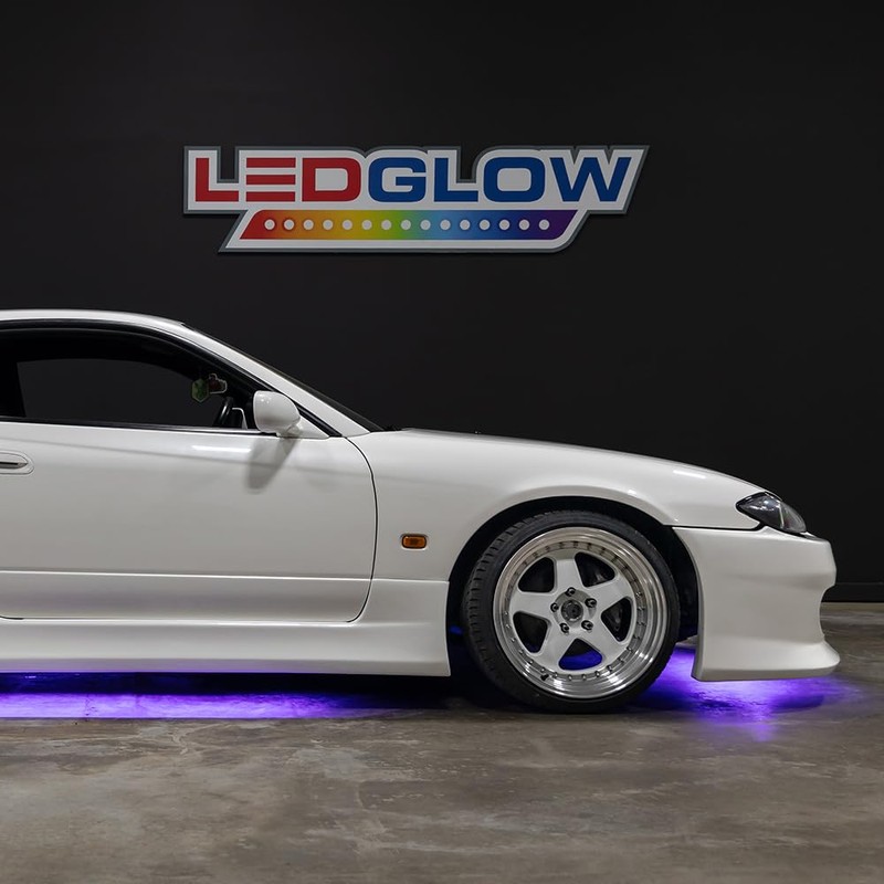 LEDGlow 4pc Purple Flexible Car Slimline LED Underbody Underglow Accent