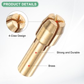 M METERXITY 10-Pack Brass Drill Chuck, 1/25 Inch/ 1 mm Collets Set Quick Change Replacement 4.2mm Shank Diameter for Rotary Tools/Electric Drills [Golden]
