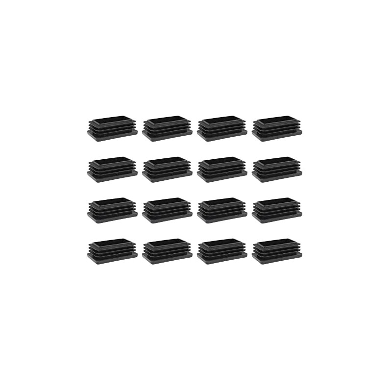 16 x Lamellar Plugs for Rectangular Pipes, Protective Caps, Plastic