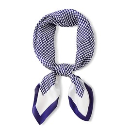LumiSyne Silk Scarf, Women's, Retro Houndstooth Pattern Square Scarf, Spring and Autumn, Warm Mulberry Silk, INS Style Handkerchief, Work Wear, Stylish Decoration, Handkerchief, Headwear, Hair