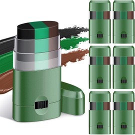 Vertintong 6 Packs Camo Face Paint Camouflage Hunting Face Body Paint Brown Black Green Camo Paint for Hunting Accessories
