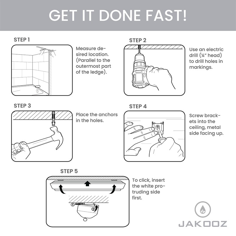 Jakooz Rollup Shower Curtain for Bathroom. Waterproof, 100% PEVA, Heavy