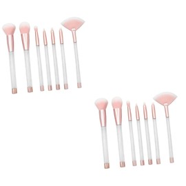 FOMIYES Pcs Diy Makeup Brush Set Crystal Handle Makeup Set for Women Cosmetics Brush Kit for Gold Tube Pink Bottom White Hair
