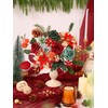 Floweroyal Poinsettia Artificial Christmas Flowers Red Flowers Mix Silk Flowers
