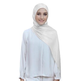 Lina & Lily Sheen Shimmer Women's Crepe Scarf Shawl Wrap Head Hijab Lightweight (Pearl White)
