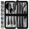 VANDBAO Portable Travel Utensils, Reusable Silverware with Case for Fixing