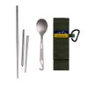 SANTTA Compact Titanium Collapsible Chopsticks and Spoon Utensil Set with