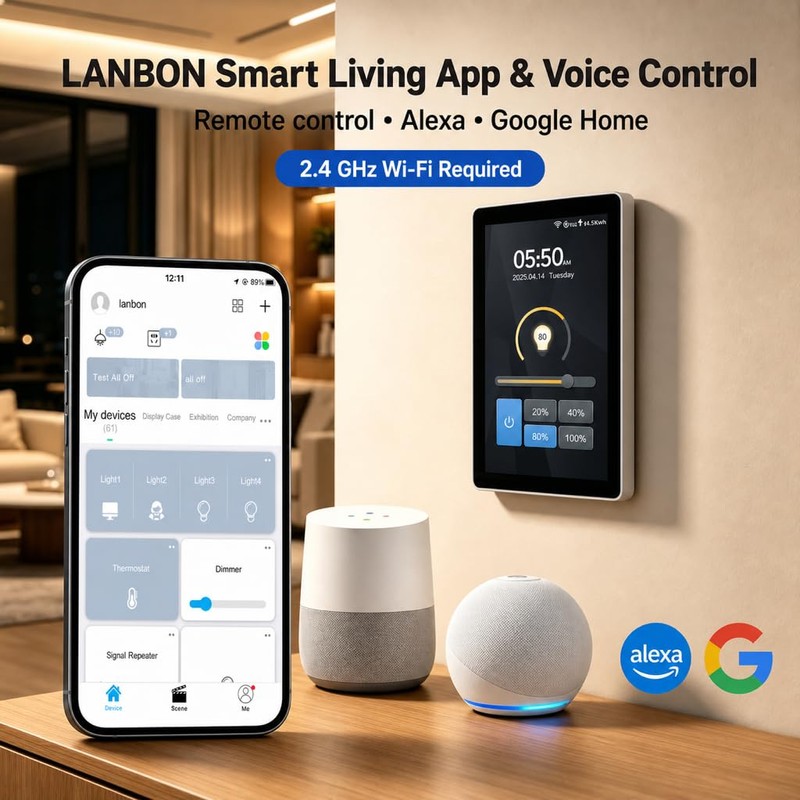 LANBON L10 Smart Dimmer Switch with 4.5" LCD Touch Screen,