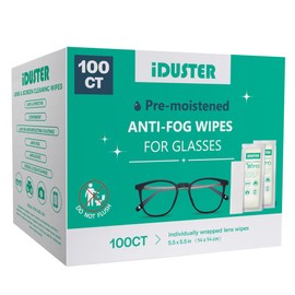 iDuster Screen Cleaner Wipes for Lens - 100 Counts Premoistened Eyeglasses Cleaning Wipes, Streak-Free Screen Wipes for iPad, Phone, Car, TV, Computer, Laptop, Eye Glasses