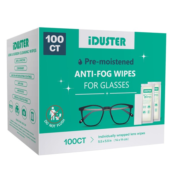iDuster Screen Cleaner Wipes for Lens - 100 Counts Premoistened