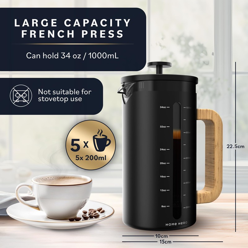 Home Hero French Press Coffee Maker - 34 oz Coffee