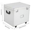 Fenjidrop Locking File Storage Box with Wheels, Aluminum Alloy File