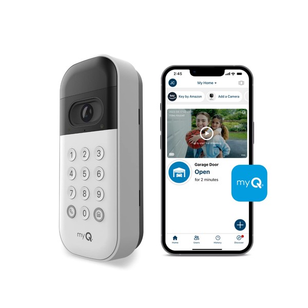 myQ Smart Garage Door Video Keypad with Wide-Angle Camera, Customizable