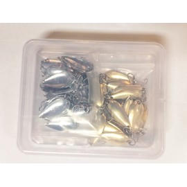 TSUCIA Spoon Lure, 1.2 oz (3.5 g), 1.2 inches (3 cm), Gold, Silver, Set of 30, Storage Case Included