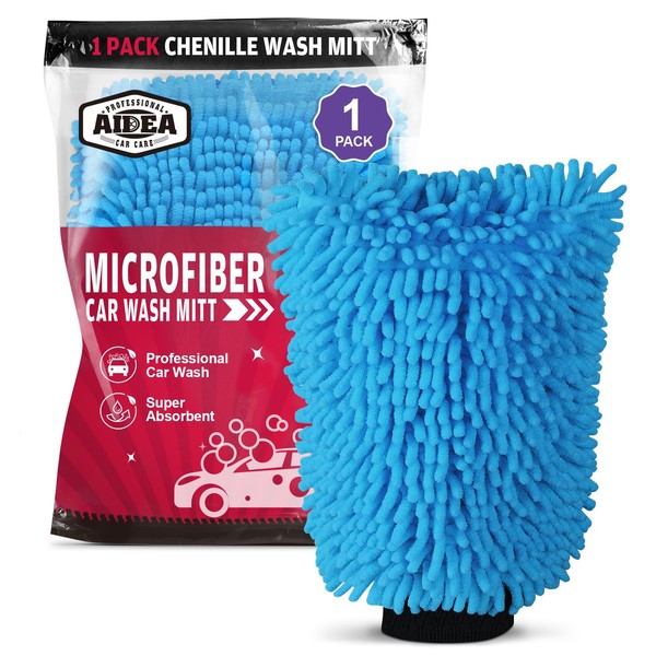 AIDEA AIDEA Car Wash Mitt Microfiber, 1PK Scratch Free Lint-Free,