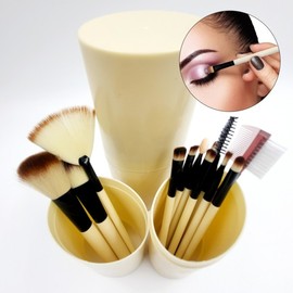 12-Piece Mini Portable Travel Full Face Makeup Brush Set 1 Set 2ea