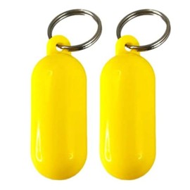 2 Pcs Yellow Floating Keychain Pills-Shape Float Key Rings for Boat Sailings Kayak Surfing Water Floating Chain Sports Fan Chains Car Keychains Car Accessories, Sports Fan Key Chains, Keychains