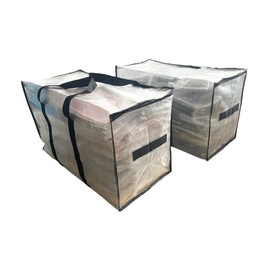 Augbunny Heavy Duty Transparent PP Moving Bags Extra Large Clear Storage Bags with Zippers and Handles Moving Supplies for Dorm Room Essentials 2-pack