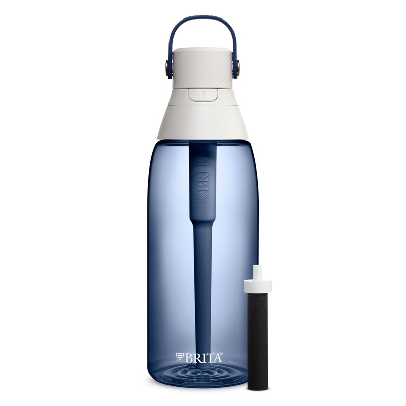 Brita Hard-Sided Plastic Premium Filtering Water Bottle, BPA-Free, Reusable, Replaces