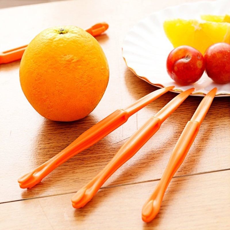 Orange Citrus Peelers, Cosmer Set of 15 Plastic Easy Slicer