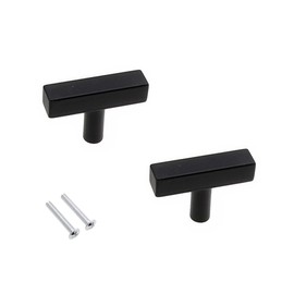 CONPHERON Pack of 2 Furniture Handles, Black Kitchen Handles, Drawer Handles, Black Handles for Kitchen Cabinets, T Pull Handles, Cabinet Handles, Stainless Steel Door Handles, Bridge Handle,