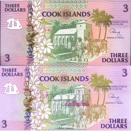 Prophila Collection Money Note Cook Islands Pick No: 7a UNC 1992 3 Dollars (Banknotes for Collectors - No Payment Method)