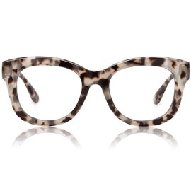 JiSoo Oversized Reading Glasses for Women Men 2.75, Stylish Designer Readers Women 2.75 with Large Frame,Demi Grey