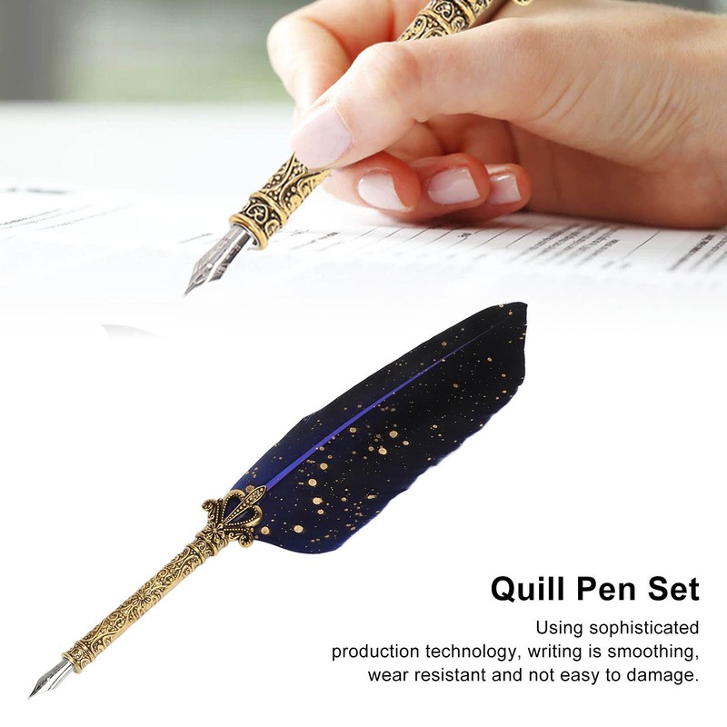 Quill Pen Set Exquisite Retro Smoothing Writing Feather Pen Caligraphy