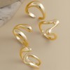 Chunky Gold Rings Set - Stackable, Adjustable, 14K Gold Plated,