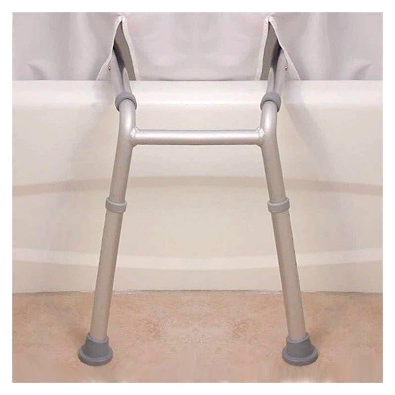 YISURE Split Shower Curtain for Bath Sliding Transfer Bench, White