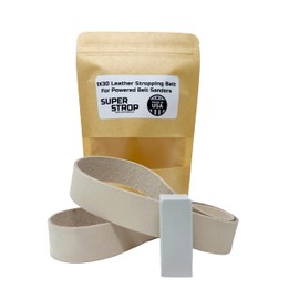 1x30 inch Leather Honing Strop Belt Super Strop with White Buffing Compound fits 1x30 Powered Belt Sanders