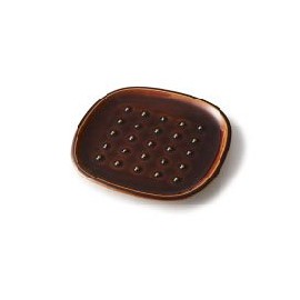 美濃 Burn Forest (Miyama. ) Crust – Crust – Bread Plate with Polka Dots, Apples Glazed