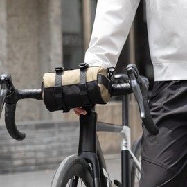 Muzee Mark Ryden Bicycle Handlebar Bag, Multifunctional Bicycle Bag, Storage Bag with Shoulder Strap for Road Bike, Mountain Bike, Cycling, Travel, brown, Modern Minimalist