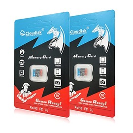 Cloudisk Pack of 2 Micro SD Card 4GB U1 Class 10 Micro SDHC Memory Card Optimized for Gaming, Cell Phone, Camera, Tablets and Drones (4GB)