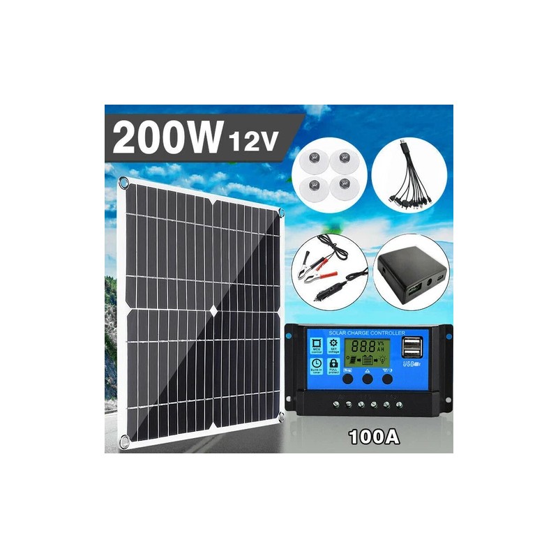 Unbranded 1000W Solar Panel Kit 100A 12V Battery Charger with