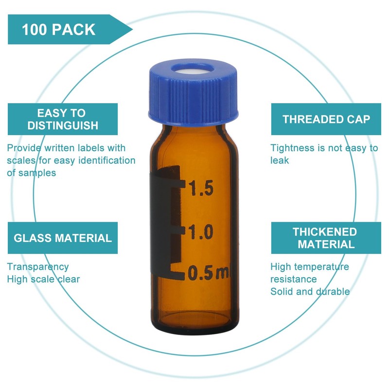 stonylab Autosampler Vials, Chromatography Sample Vials for Gas or Liquid