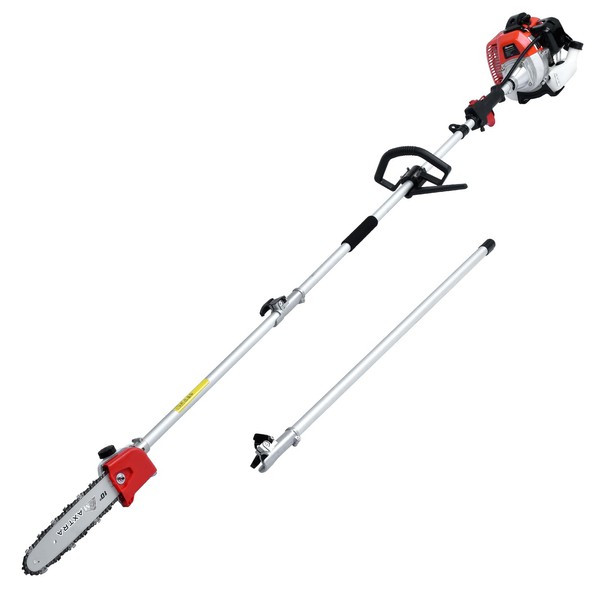 MAXTRA Gas Powered Pole Saw, 16-FT Height Reachable Cordless Extension Chainsaw for Tree Trimming with 3.6ft Extension Pole Reach to 16 feet for Tree Limb Branches Pruning, Classical Saw Head