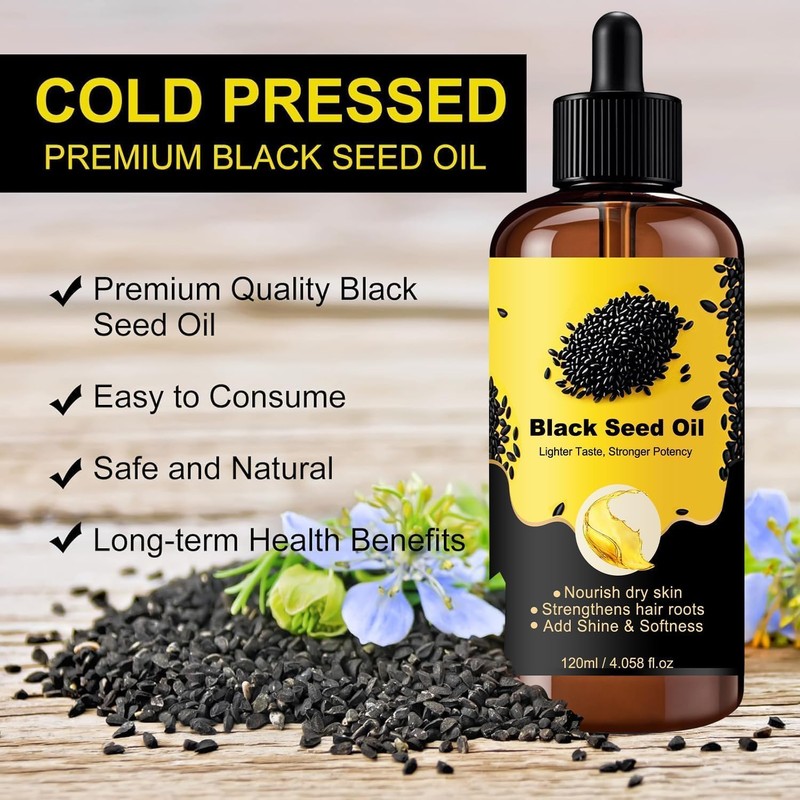 Aceite de Comino Negro Orgánico para Cabello, Aceite de Semilla