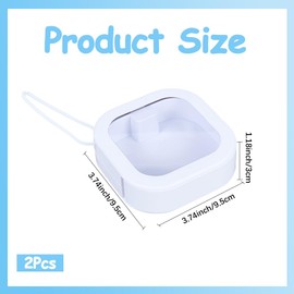SOFPLATE 2Pcs Hair Tie Portable Holder Hair Clip Travel Case White Square Pocket Push Clear Window Plastic Stackable Mini Box Organizer Accessories for Storage Jewellery Bobby Pin Floss Small Items