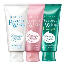 Senka Perfect Beauty Foam Cleansing Foam x 3 QHJ White Clay Cleansing Foam 120g x 3 / 센카 퍼펙트 뷰티폼 클렌징폼 x 3 QHJ 화이트 클레이 클렌징 폼 120g x 3