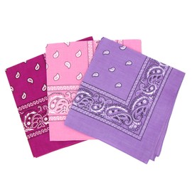 Laciteinterdite Set of 3 Paisley Bandanas for Men and Women, 57 x 57 cm - Multicolour - One size