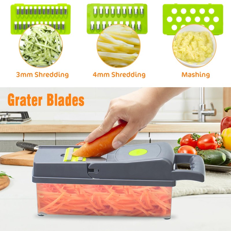 Multifunction Vegetable Chopper, 8 Blades Dicer Vegetable Cutter, Onion Cutter