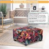 TOPHMDECOR Ottoman Cover Square Slipcovers Printed,Stretch Footrest Stool Cover for