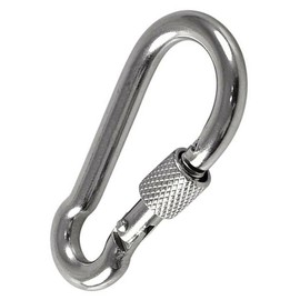 SS8® Carabiner 4x40mm Locking Clip Hook Steel Heavy Duty Clips Lock Screw