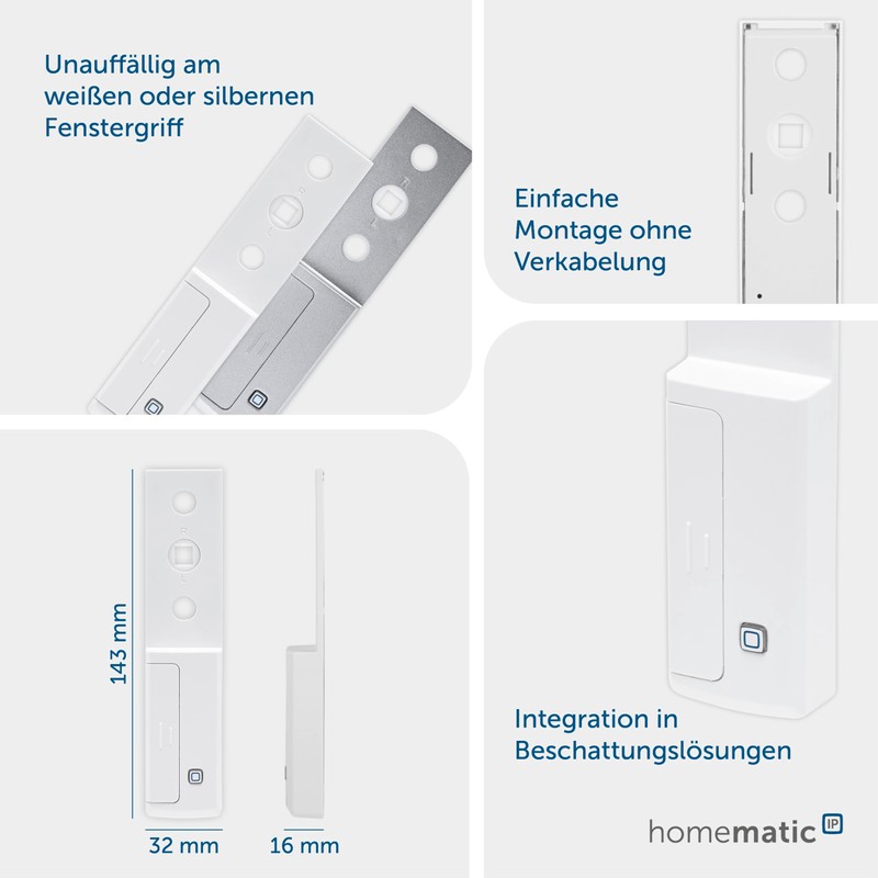 Homematic IP Window handle sensor - Smart window monitoring, 142800A0
