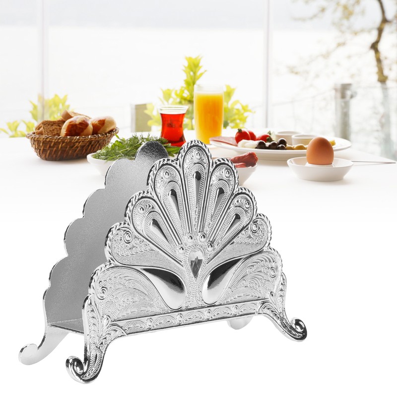 Napkin Holder Classical Metal Peacock Embossed European Style Table Tissue