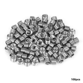 Garosa 100pcs Insert Nuts Bolt Nuts M5 Stainless Steel Clip Nuts M5 SS304 Coiled Repair Inserts Wire Helical Screw Thread Assortment Kit (M5*0.8*1.5D)