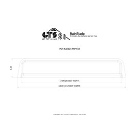 RainBlade RV Window Deflector and Sun Visor (Fits 44-49 inch Wide Window) Smoke