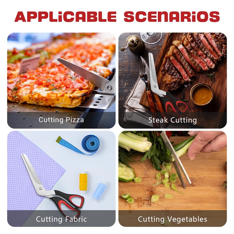Pizza Scissors, Pizza Scissors with Sharp Stainless Steel Blade -