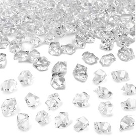 150 Pieces Iridescent Clear Ice Stones, Artificial Crushed Ice Stones, Artificial Gold Ice, Artificial Ice Stones, Plastic Gemstones, Acrylic Crushed Ice Stones, Mini Faux Diamonds